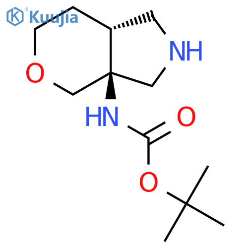 tert-butyl N-[(3aS,7aR)-octahydropyrano[3,4-c]pyrrol-3a-yl]carbamate structure