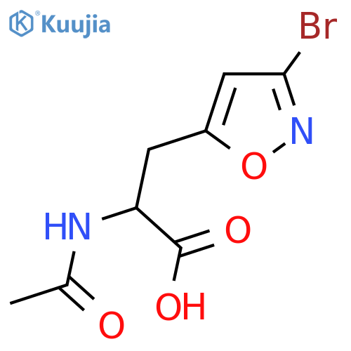 3-(3-Bromo-1,2-oxazol-5-yl)-2-acetamidopropanoic acid structure