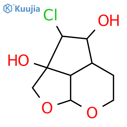 2H-1,7-Dioxacyclopent[cd]indene-2a,4(3H)-diol,3-chlorohexahydro-, (2aS,3R,4S,4aR,7aR,7bS)- structure