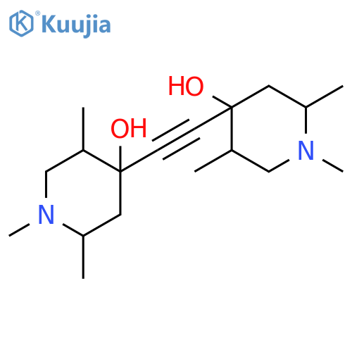 4-[2-(4-hydroxy-1,2,5-trimethylpiperidin-4-yl)ethynyl]-1,2,5-trimethylpiperidin-4-ol structure