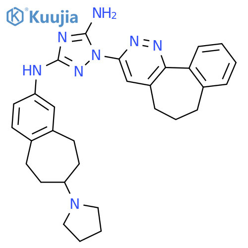 (R)-1-(6,7-Dihydro-5H-benzo[6,7]cyclohepta[1,2-c]pyridazin-3-yl)-N3-(7-(pyrrolidin-1-yl)-6,7,8,9-tetrahydro-5H-benzo[7]annulen-2-yl)-1H-1,2,4-triazole-3,5-diamine structure
