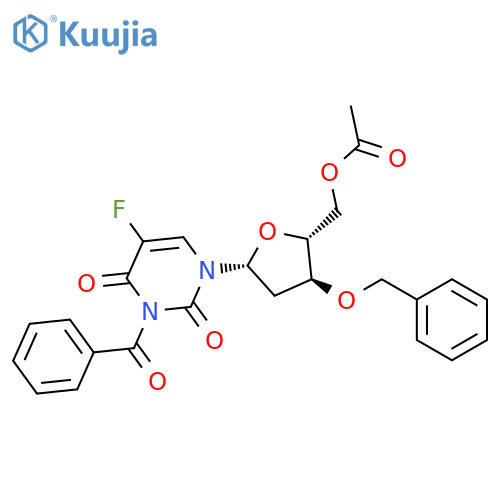 Uridine, 3-benzoyl-2'-deoxy-5-fluoro-3'-O-(phenylmethyl)-, 5'-acetate structure