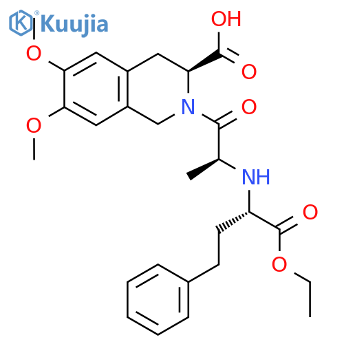 (3S)-2-(2S)-2-{(2S)-1-ethoxy-1-oxo-4-phenylbutan-2-ylamino}propanoyl-6,7-dimethoxy-1,2,3,4-tetrahydroisoquinoline-3-carboxylic acid structure