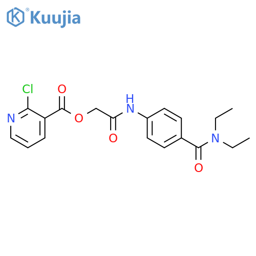 {[4-(Diethylcarbamoyl)phenyl]carbamoyl}methyl 2-chloropyridine-3-carboxylate structure
