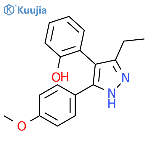 Phenol,2-[3-ethyl-5-(4-methoxyphenyl)-1H-pyrazol-4-yl]- structure