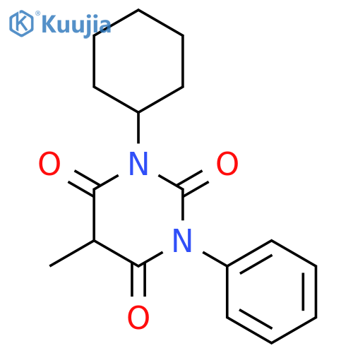2,4,6(1H,3H,5H)-Pyrimidinetrione,1-cyclohexyl-5-methyl-3-phenyl- structure