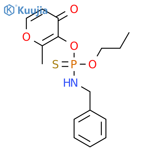 Phosphoramidothioic acid, (phenylmethyl)-, O-(2-methyl-4-oxo-4H-pyran-3-yl) O-propyl ester structure
