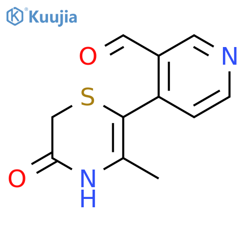 3-Pyridinecarboxaldehyde,4-(3,4-dihydro-5-methyl-3-oxo-2H-1,4-thiazin-6-yl)- structure