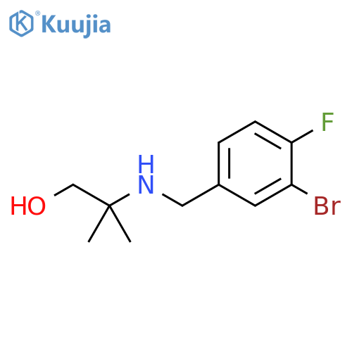 2-{(3-bromo-4-fluorophenyl)methylamino}-2-methylpropan-1-ol structure