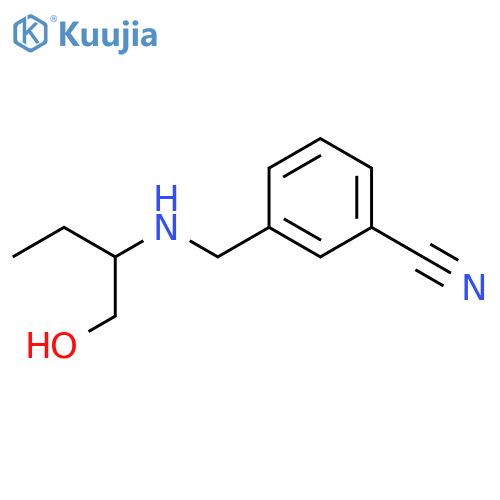 3-{(1-hydroxybutan-2-yl)aminomethyl}benzonitrile structure