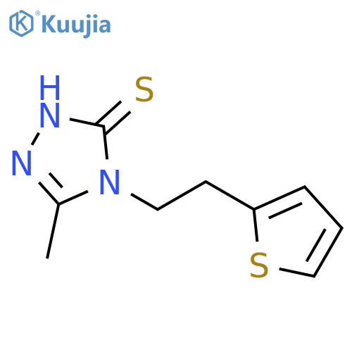3H-1,2,4-Triazole-3-thione, 2,4-dihydro-5-methyl-4-[2-(2-thienyl)ethyl]- structure