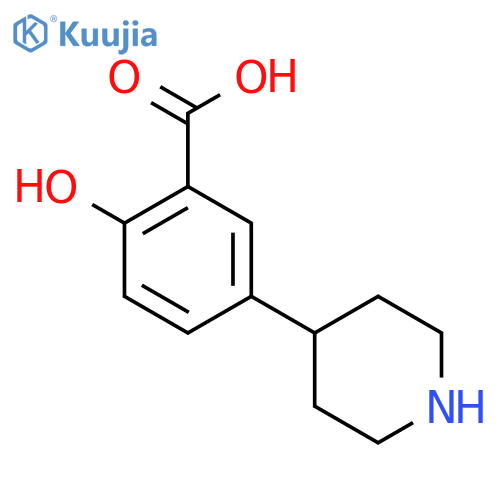 Benzoic acid, 2-hydroxy-5-(4-piperidinyl)- structure