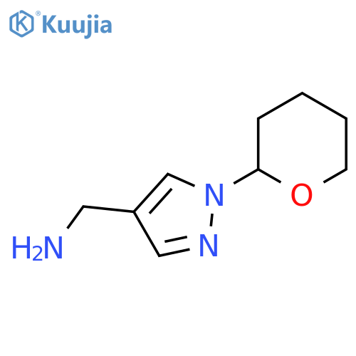 (1-(Tetrahydro-2H-pyran-2-yl)-1H-pyrazol-4-yl)methanamine structure
