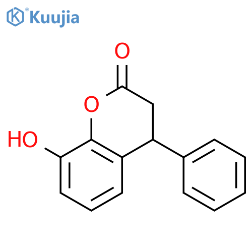 2H-1-Benzopyran-2-one,3,4-dihydro-8-hydroxy-4-phenyl- structure