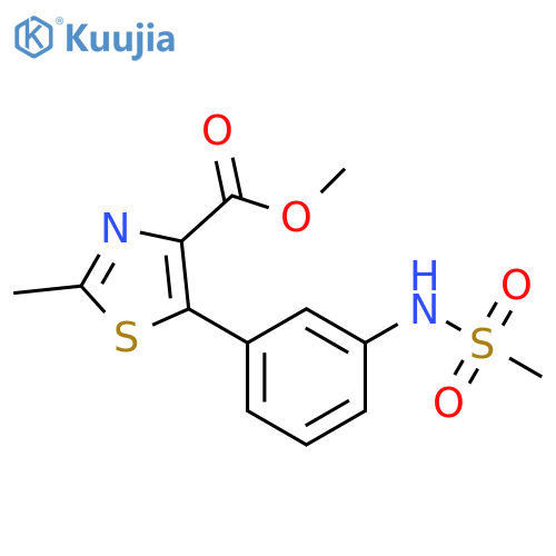 5-(3-methanesulfonylamino-phenyl)-2-methyl-thiazole-4-carboxylic acid methyl ester structure