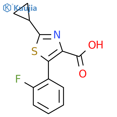 2-Cyclopropyl-5-(2-fluoro-phenyl)-thiazole-4-carboxylic acid structure