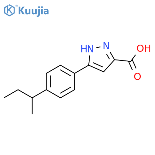 5-(4-sec-Butyl-phenyl)-2H-pyrazole-3-carboxylic acid structure