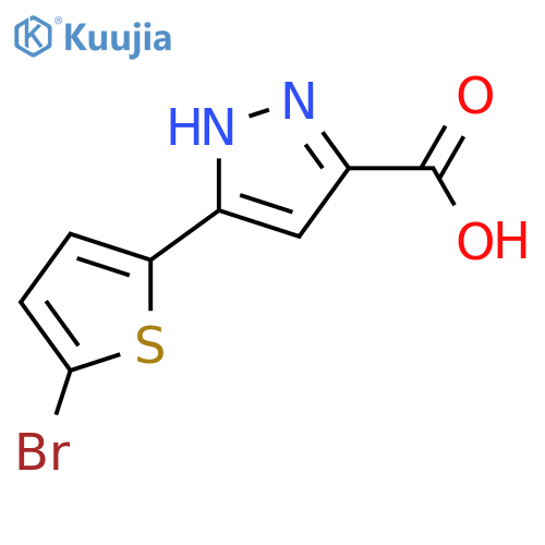 3-(5-bromothiophen-2-yl)-1H-pyrazole-5-carboxylic acid structure