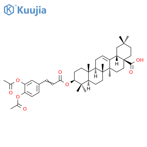 (3β)-3-[[3-[3,4-Bis(acetyloxy)phenyl]-1-oxo-2-propen-1-yl]oxy]olean-12-en-28-oic acid structure