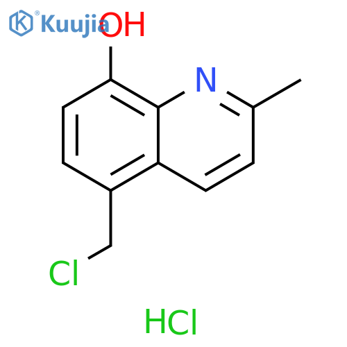 5-(chloromethyl)-2-methylquinolin-8-ol hydrochloride structure