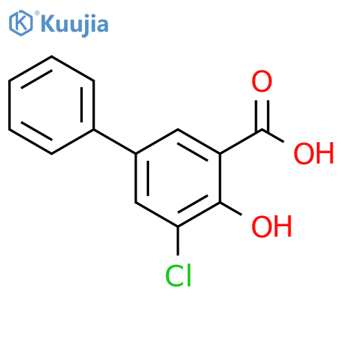 3-chloro-2-hydroxy-5-phenylbenzoic acid structure