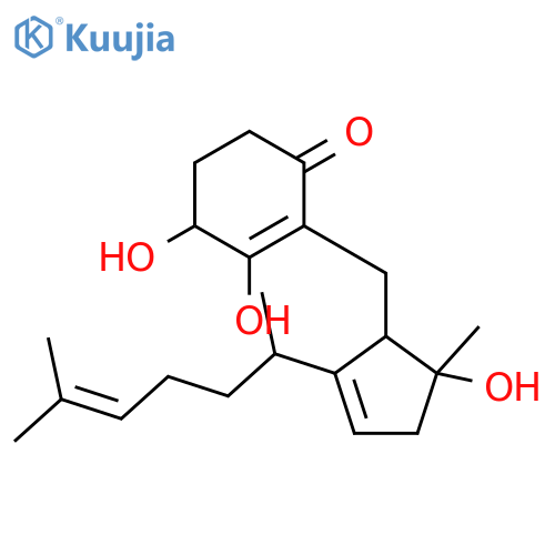 2-Cyclohexen-1-one,2-[[2-(1,5-dimethyl-4-hexenyl)-5-hydroxy-5-methyl-2-cyclopenten-1-yl]methyl]-3,6-dihydroxy-(9CI) structure