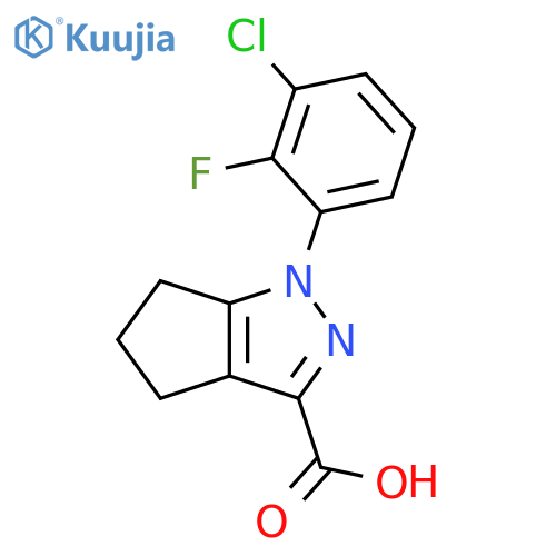 1-(3-chloro-2-fluorophenyl)-1H,4H,5H,6H-cyclopenta[c]pyrazole-3-carboxylic acid structure