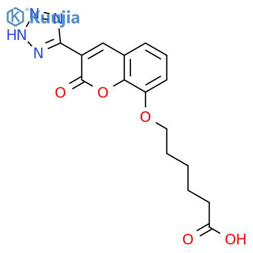 Hexanoic acid,6-[[2-oxo-3-(2H-tetrazol-5-yl)-2H-1-benzopyran-8-yl]oxy]- structure