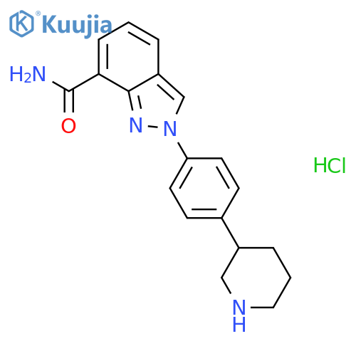 2-[4-(3-piperidinyl)phenyl]-2H-Indazole-7-carboxamide hydrochloride structure