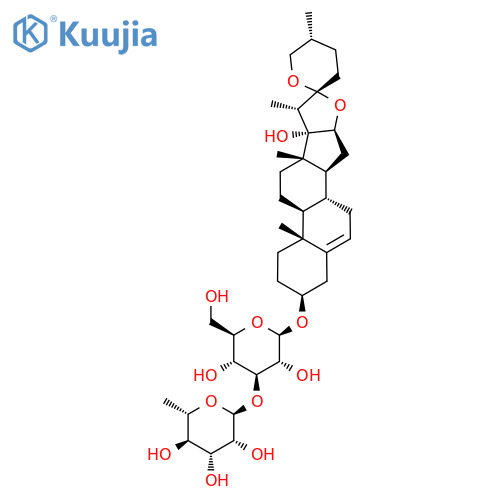 b-D-Glucopyranoside, (3b,25R)-17-hydroxyspirost-5-en-3-yl3-O-(6-deoxy-a-L-mannopyranosyl)- structure