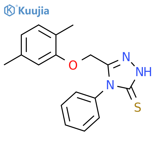 3H-1,2,4-Triazole-3-thione,5-[(2,5-dimethylphenoxy)methyl]-2,4-dihydro-4-phenyl- structure