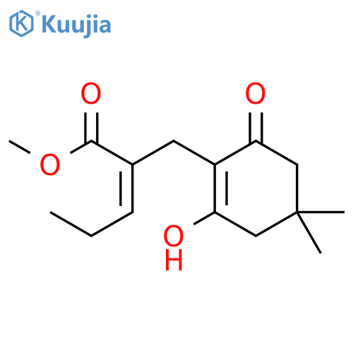 Methyl (e)-2-[(2-hydroxy-4,4-dimethyl-6-oxocyclohexen-1-yl)methyl]pent-2-enoate structure