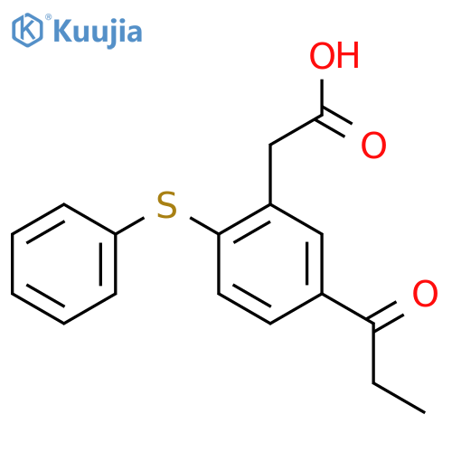 2-Phenylthio-5-propionylphenylacetic acid structure