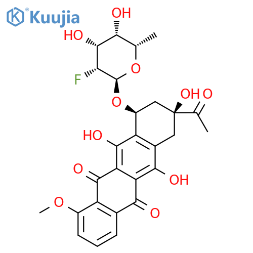 5,12-Naphthacenedione,8-acetyl-10-[(2,6-dideoxy-2-fluoro-a-L-talopyranosyl)oxy]-7,8,9,10-tetrahydro-6,8,11-trihydroxy-1-methoxy-,(8S-cis)- (9CI) structure