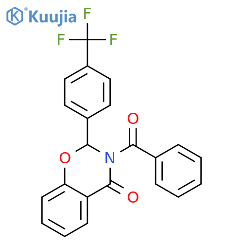 4H-1,3-Benzoxazin-4-one,3-benzoyl-2,3-dihydro-2-[4-(trifluoromethyl)phenyl]- (9CI) structure