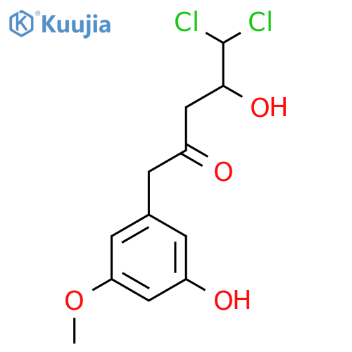 5,5-Dichloro-4-hydroxy-1-(3-hydroxy-5-methoxyphenyl)-2-pentanone; (R)-form structure