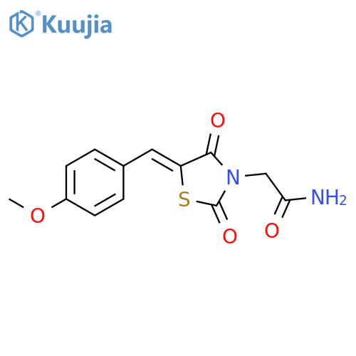 2-[(5Z)-5-[(4-methoxyphenyl)methylidene]-2,4-dioxo-1,3-thiazolidin-3-yl]acetamide structure
