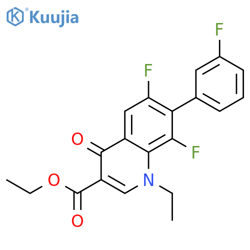 3-Quinolinecarboxylic acid, 1-ethyl-6,8-difluoro-7-(3-fluorophenyl)-1,4-dihydro-4-oxo-, ethyl ester structure