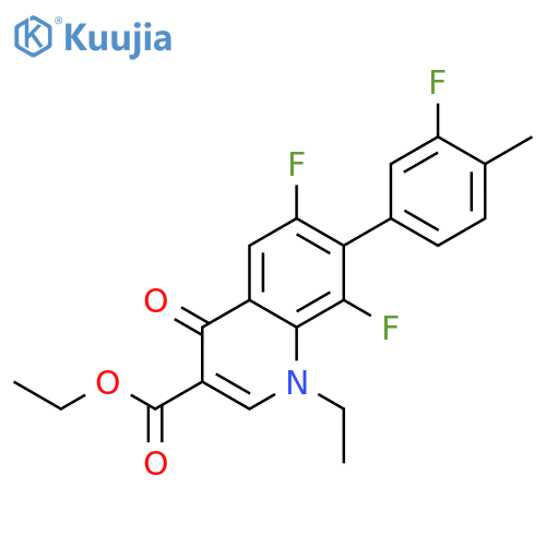 3-Quinolinecarboxylic acid, 1-ethyl-6,8-difluoro-7-(3-fluoro-4-methylphenyl)-1,4-dihydro-4-oxo-, ethyl ester structure