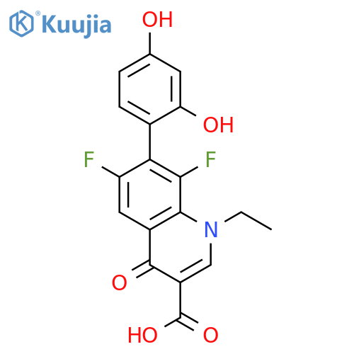 3-Quinolinecarboxylic acid, 7-(2,4-dihydroxyphenyl)-1-ethyl-6,8-difluoro-1,4-dihydro-4-oxo- structure