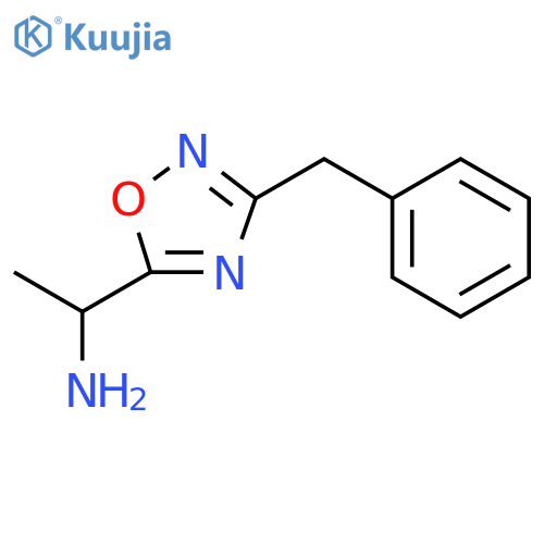 1-(3-benzyl-1,2,4-oxadiazol-5-yl)ethan-1-amine structure
