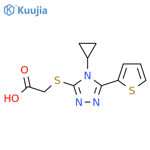 2-{4-Cyclopropyl-5-(thiophen-2-yl)-4H-1,2,4-triazol-3-ylsulfanyl}acetic Acid structure