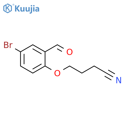 4-(4-bromo-2-formylphenoxy)butanenitrile structure