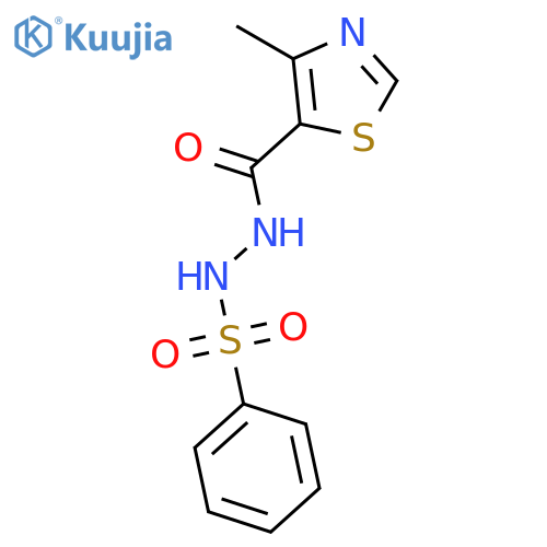 5-Thiazolecarboxylic acid, 4-methyl-, 2-(phenylsulfonyl)hydrazide structure