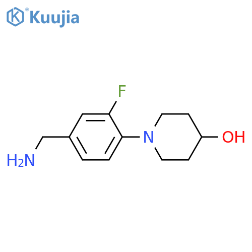 1-4-(Aminomethyl)-2-fluorophenylpiperidin-4-ol structure