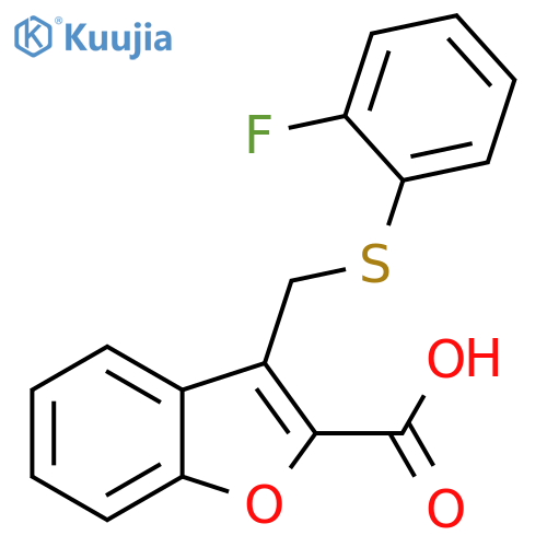 3-{(2-Fluorophenyl)sulfanylmethyl}-1-benzofuran-2-carboxylic Acid structure