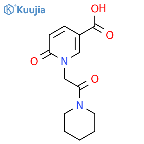 6-Oxo-1-(2-oxo-2-(piperidin-1-yl)ethyl)-1,6-dihydropyridine-3-carboxylic acid structure