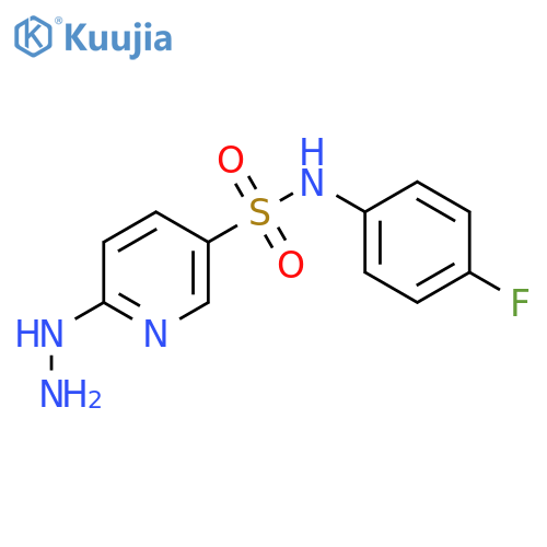 N-(4-Fluorophenyl)-6-hydrazinopyridine-3-sulfonamide structure