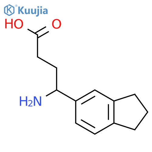 4-amino-4-(2,3-dihydro-1H-inden-5-yl)butanoic acid structure