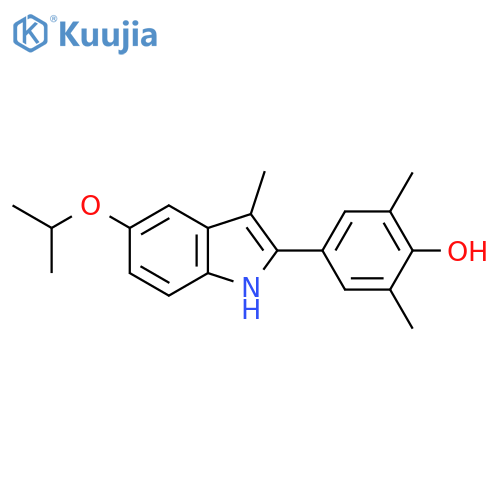 Phenol, 2,6-dimethyl-4-[3-methyl-5-(1-methylethoxy)-1H-indol-2-yl]- structure